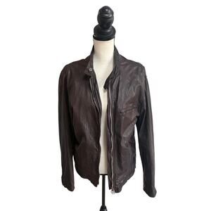 Timothy Hamilton Men’s Leather Jacket Brown Made in Italy Size M